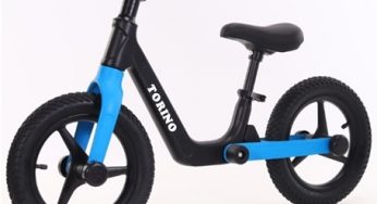 Дитячий біговел TORINO TSFL-008 із блакитними вилками. МАГНІЄВИЙ, 12″ НАДУВНІ колеса, зразкова АМОРТИЗАЦІЯ
